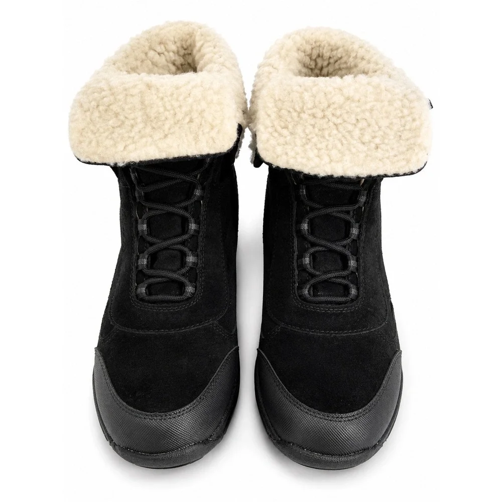Ozark Trail Baxter Black Winter Boots Mens 10 Faux Shearling Lined Lace Up Suede